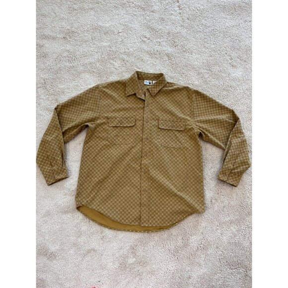 Modern Images Shirt Mens L Soft Brown Tan Check Plaid Long Sleeve Button Front - Picture 1 of 8
